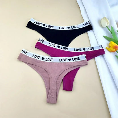 "Love Motif Cotton Thong Set™"