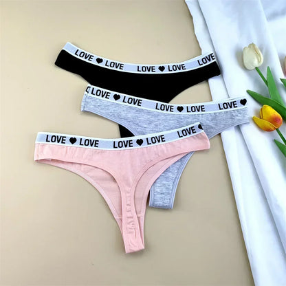 "Love Motif Cotton Thong Set™"