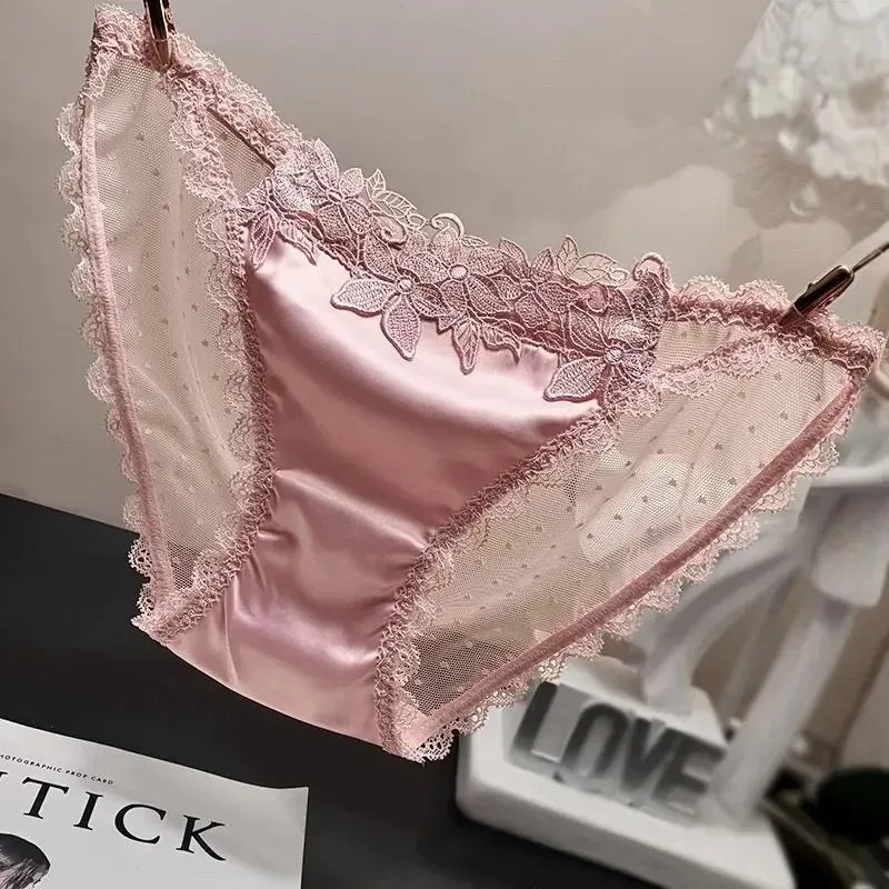 Elegant Satin Lace Embroidered Underwear™