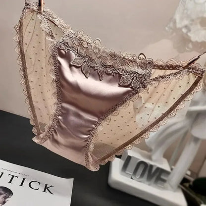 Elegant Satin Lace Embroidered Underwear™