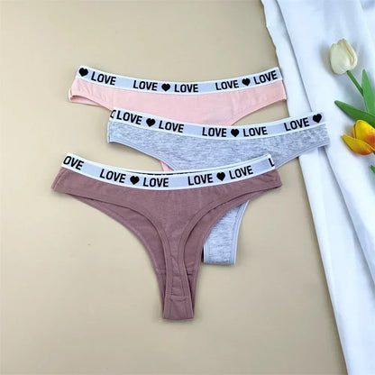 "Love Motif Cotton Thong Set™"