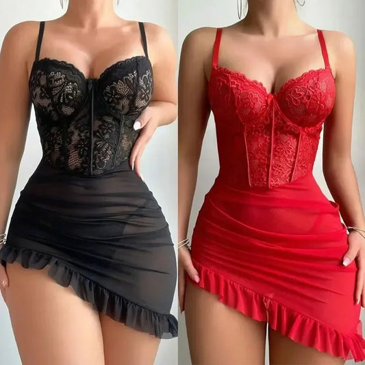Enchanting Elegance Lace Nightdress Set™